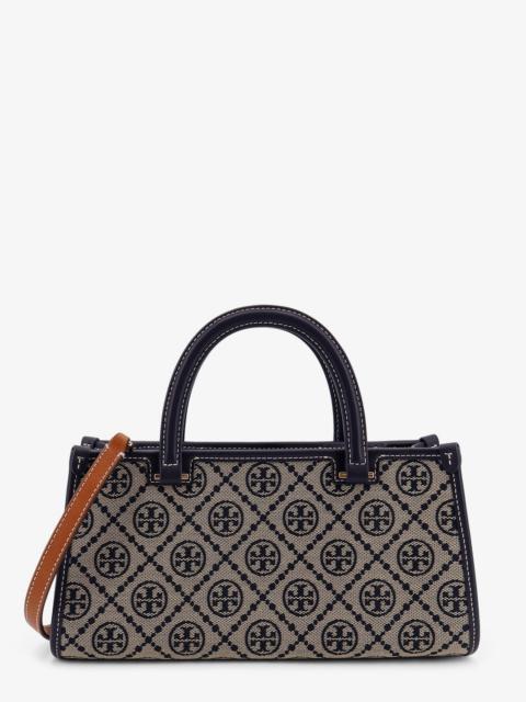 TORY BURCH - Tory Burch T Monogram E/W Fabric And Leather Bag
