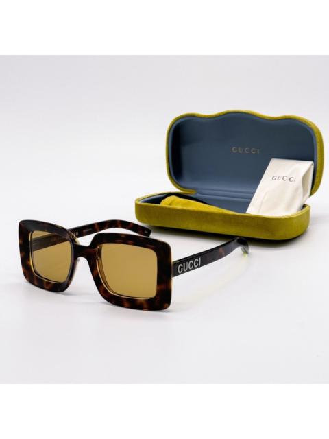 GUCCI NEW GUCCI GG1718S 002 SQUARE HAVANA YELLOW WOMEN SUNGLASSES