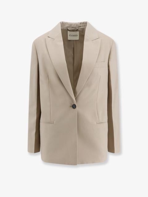 CLOSED Closed Virgin Wool Blend Blazer Beige