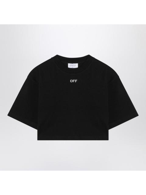 Off-White Black Cropped T-Shirt With Logo Women