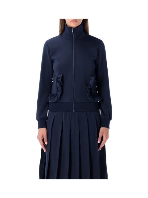 Comme des Garçons GIRL Comme Des Garçons Girl Navy Zip Sweatshirt With Ruffle Pockets