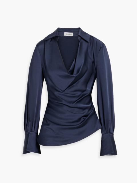 SIMKHAI Symone draped satin-crepe blouse