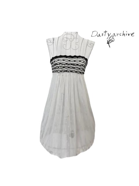 Jean Paul Gaultier white see-through mesh knit top/skirt XS