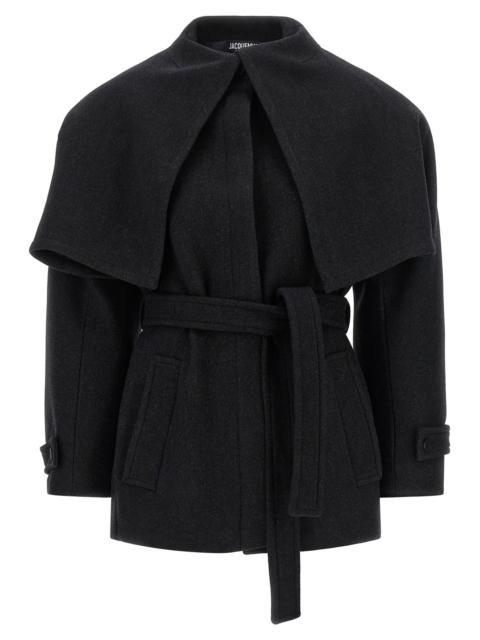 JACQUEMUS Jacquemus Women Black 'Le Caban Boléro' Coat