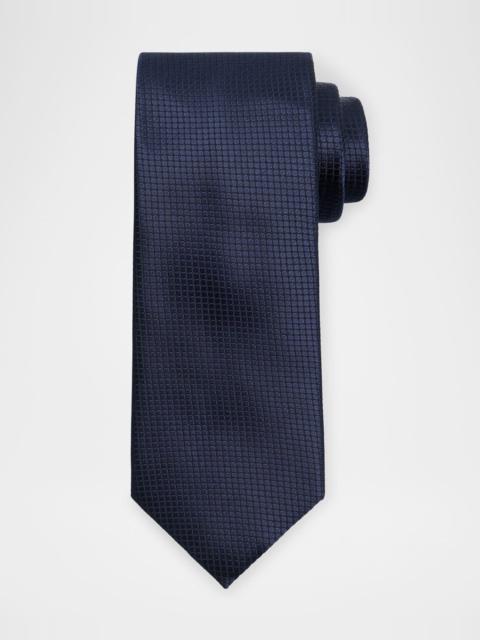 ZEGNA Men's Tonal Micro-Geometric Silk Tie