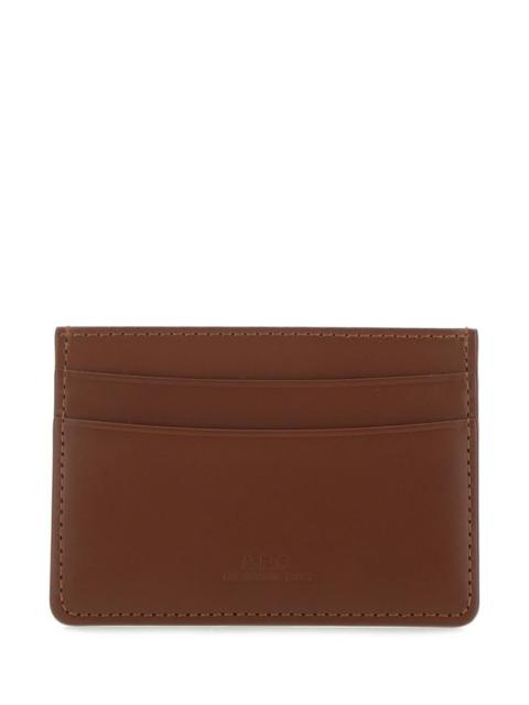 A.P.C. A.P.C. Brown Leather Card Holder