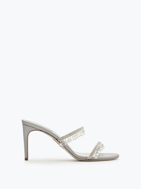 RENE CAOVILLA Chandelier Pearl Gray Slider Sandal 80