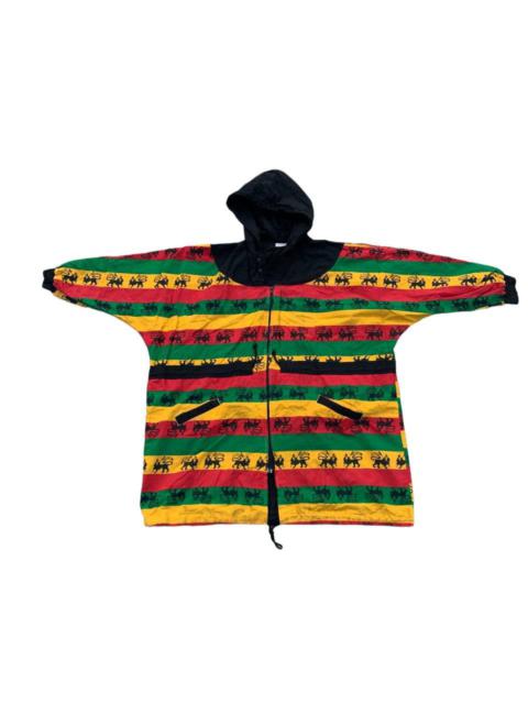Other Designers Japanese Brand - Vintage Rasta Striped Multicolor Oversized Light Parka