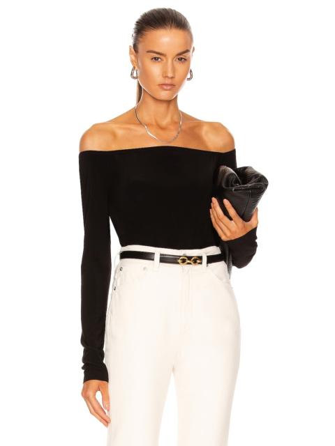NORMA KAMALI Long Sleeve Off Shoulder Top