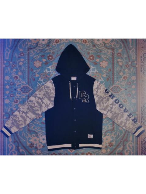 Other Designers Japanese Brand - ICONIC GROOVER RARE CAMOUFLAGE VARSITY JACKET HOODIE