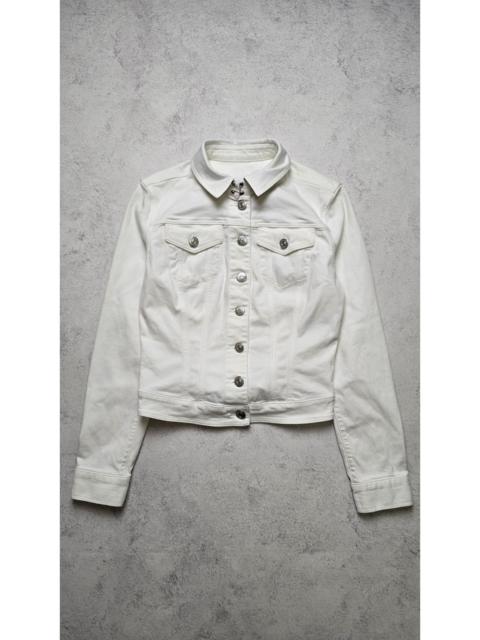Burberry Burberry Brit White Cropped Denim Jacket Designer Luxury