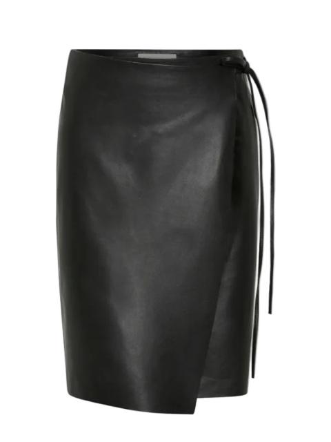 ST. AGNI Leather Everyday Wrap Skirt in Black