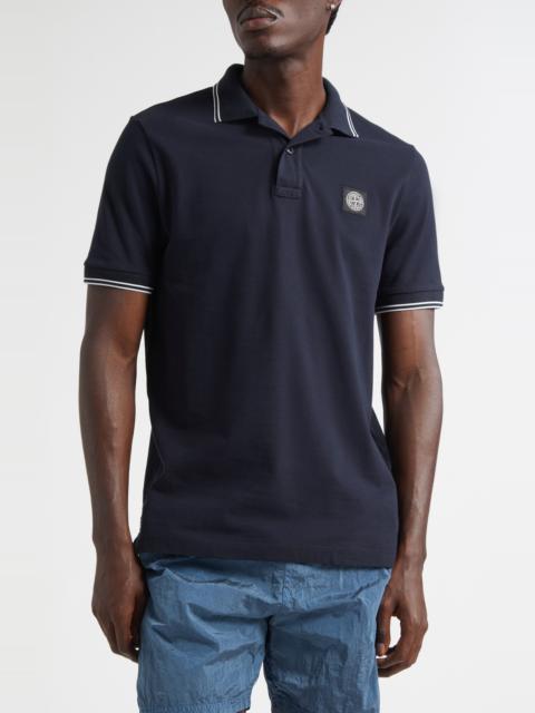 Stone Island Stone Island Tipped Stretch Cotton Polo in V0020 Navy Blue at Nordstrom