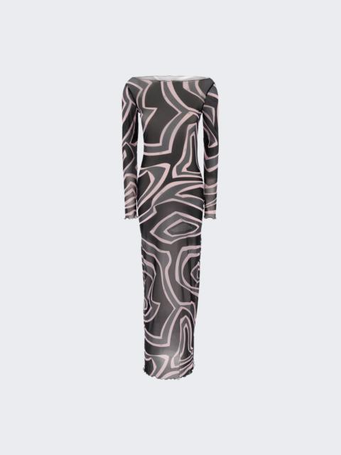 PUCCI Labirinto Print Tulle Dress Black And Pink