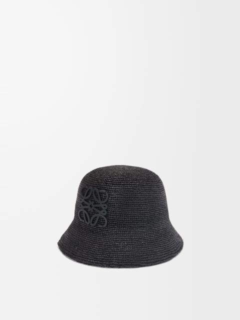Loewe Bucket hat in raffia and calfskin