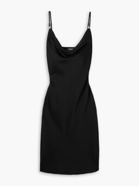 VERSACE Embellished draped satin dress