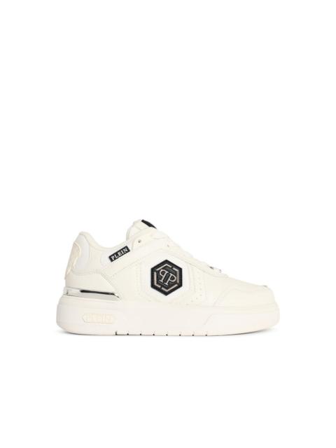 PHILIPP PLEIN Philipp Plein SK8R White Fabric Blend Sneakers