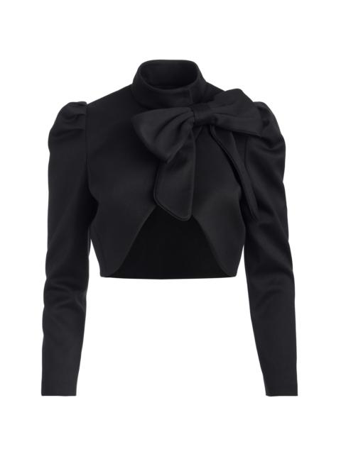 Alice + Olivia ADDISON BOW COLLAR CROPPED JACKET