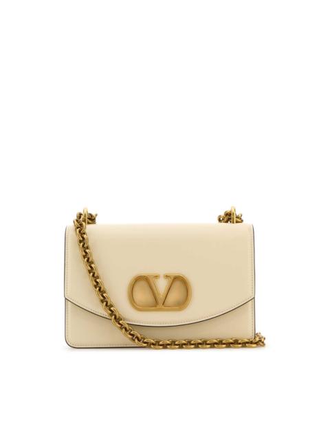 Valentino Valentino Garavani Ivory Leather Vlogo Signature Shoulder Bag