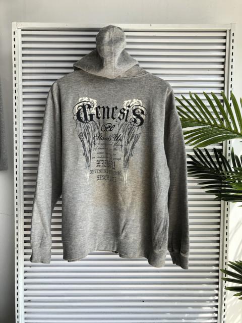 Other Designers Vintage - Vintage Genasis Chrome Wings Hearts Design Pullover Hoodie