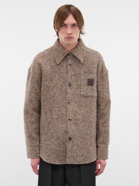 Loewe Beige Wool-Alpaca Check Overshirt