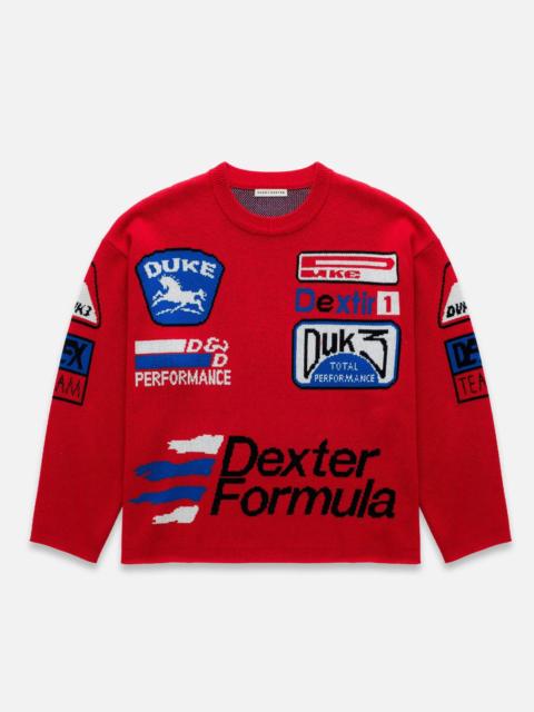 DUKE + DEXTER DR Sponsors Red Knitted Sweatshirt