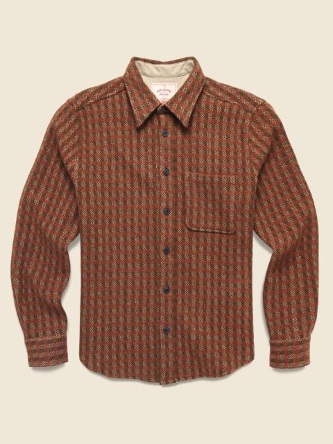 Portuguese Flannel Merino Tweed Overshirt - Brown