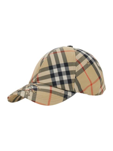 Burberry Burberry Men Beige Baseball Cap With All-Over Check Motif And Ekd Embroidery On The Front In Fabric 
