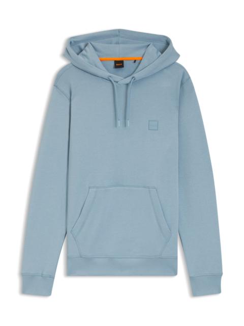 BOSS LOGO-PATCH HOODIE IN COTTON TERRY