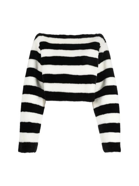 Balmain boat-neck striped jumper