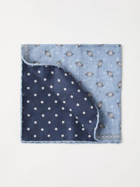 Brunello Cucinelli Silk pocket square with diamond design