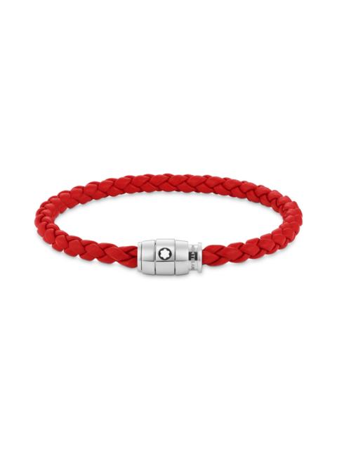 Montblanc Montblanc Braided Leather Bracelet in Red at Nordstrom