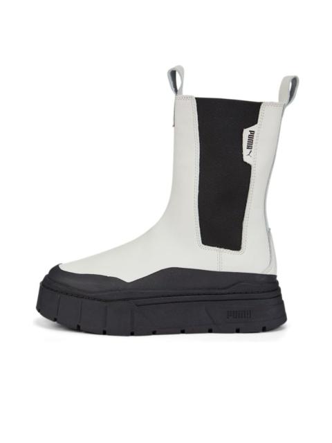 PUMA (WMNS) PUMA Mayze Stack Chelsea Boots 'Vaporous Grey Black' 386272-01
