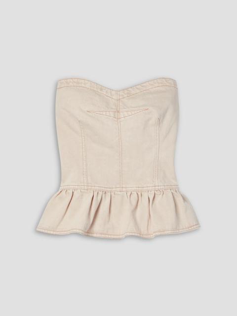 Isabel Marant Étoile Solizinia strapless denim peplum top