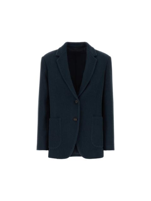 Brunello Cucinelli BRUNELLO CUCINELLI Navy Blue Knit Blazer New & Authentic (Wo