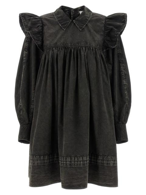 GANNI 'Black Washed Mini Shirt' dress