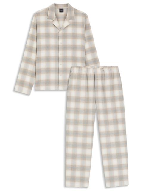 BOSS VICHY-CHECK PYJAMA SET IN COTTON FLANNEL