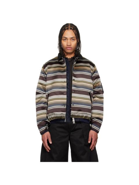 sacai Multicolor Horizontal Stripe Blouson Bomber Jacket