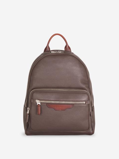 Santoni TWO-TONE LEATHER BACKPACK