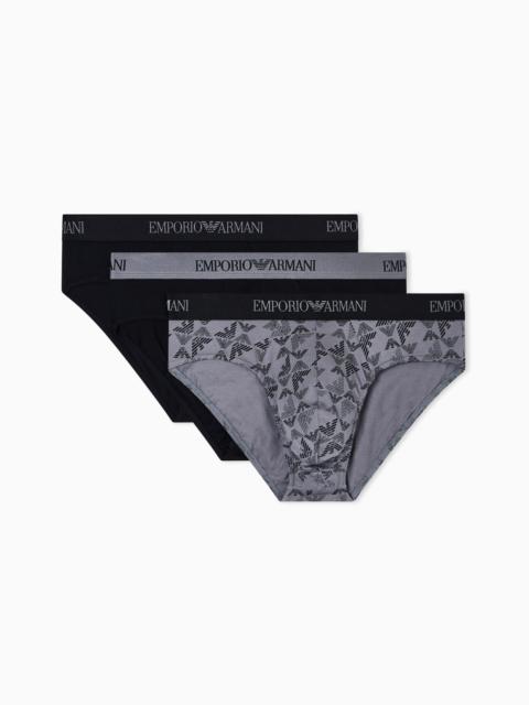 EMPORIO ARMANI THREE-PACK OF PURE COTTON JERSEY BRIEFS