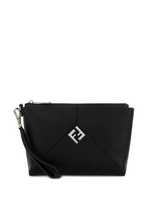 FENDI Fendi Men Black Leather Clutch