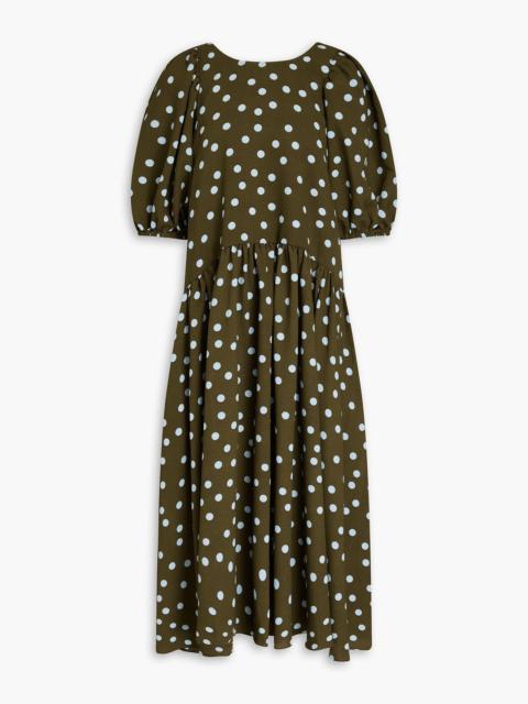 STINE GOYA Amelia polka-dot seersucker midi dress