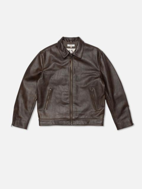 Nudie Jeans Eddy Rider Leather Jacket Brown