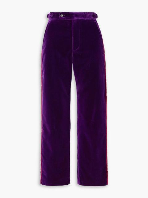 BODE Showcase striped cotton-velvet straight-leg pants