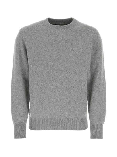 Prada Prada Men Melange Grey Stretch Cashmere Blend Sweater