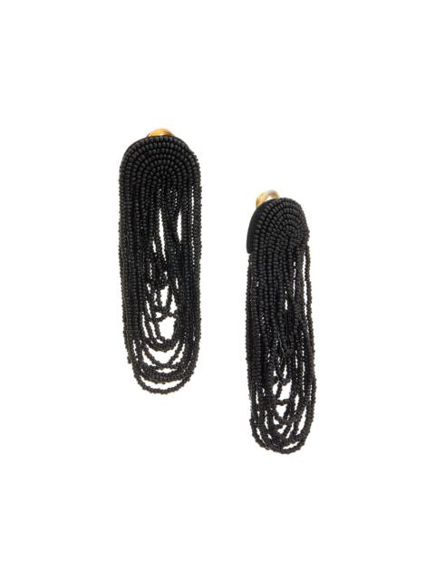 Oscar de la Renta Oscar de la Renta Beaded Double Curtain Earrings