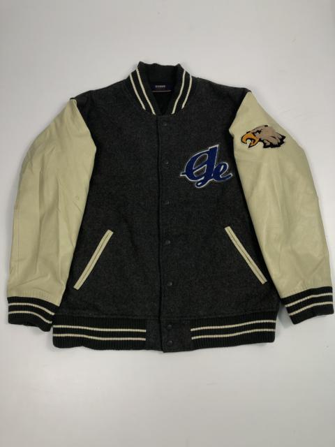Other Designers Vintage - Vintage 90s Golden Eagle Leather Varsity Jacket Black