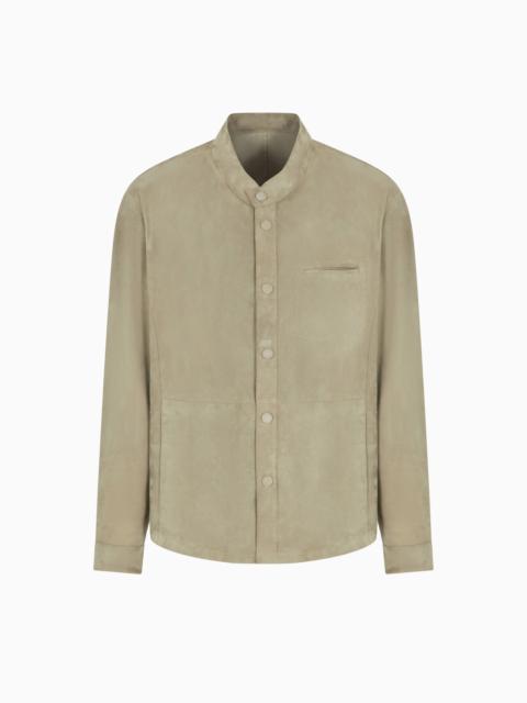 GIORGIO ARMANI SUEDE-LAMBSKIN SHIRT JACKET