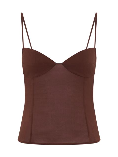 ST. AGNI Cami Silk-Blend Top brown
