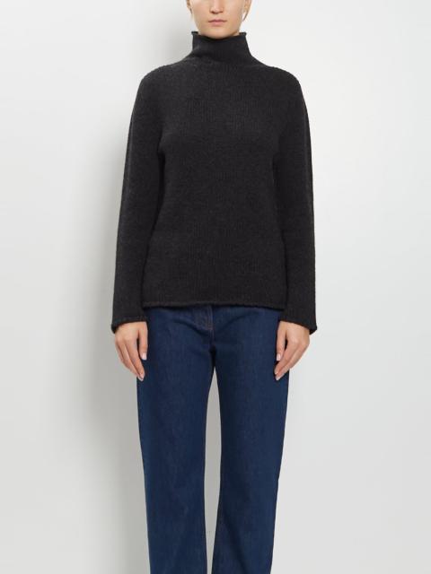 The Row Mariam Cashmere Top — Charcoal Melange